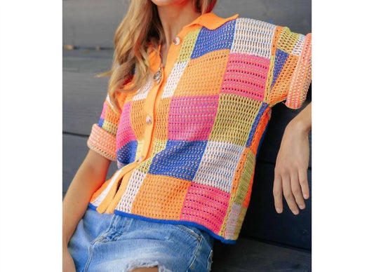 Davi & Dani - Button Front Sweater Top