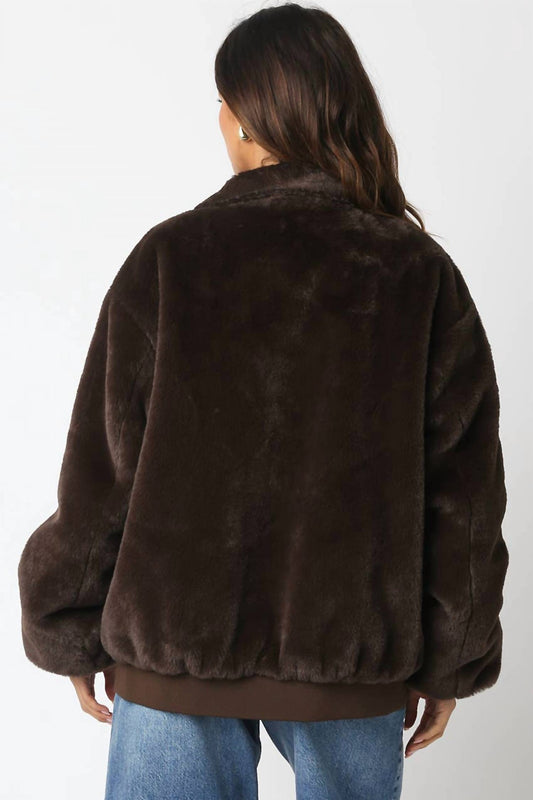 Olivaceous - Emmy Faux Fur Jacket