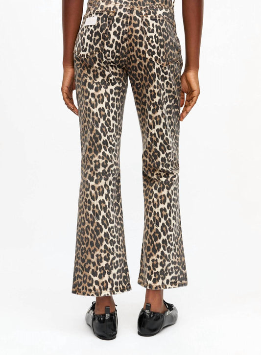 Ganni - Betzy Leopard Cropped Jeans