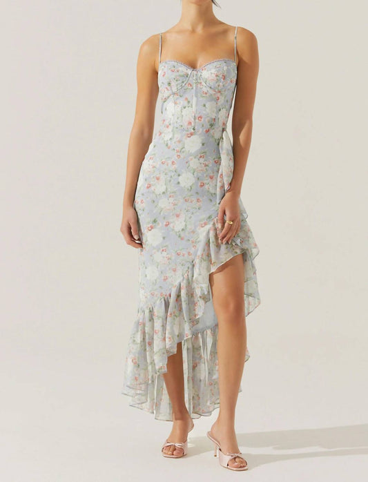 Astr - Brisbane Asymmetrical Floral Midi Dress