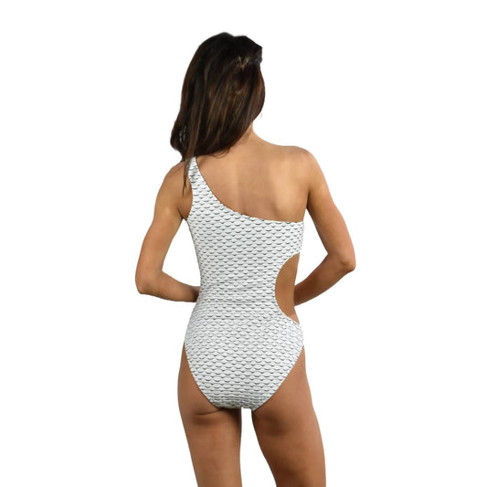 Milly - Wave Stretch Jacquard One Shoulder Tank One Piece