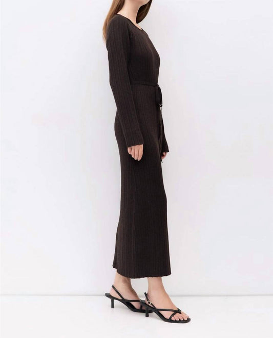Mod Ref - Terra Ribbed Knit Long Sleeve Maxi Dress
