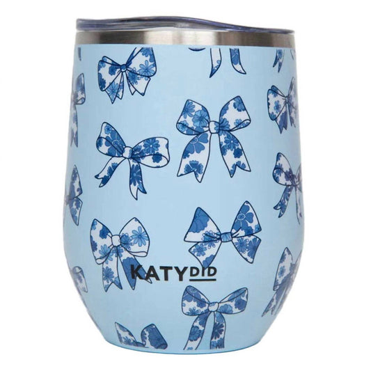 Katydid - Chinoserie Coquette Bows Insulated Stainless Steel Wine Tumbler