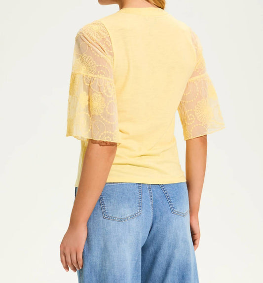 Fdj - 3/4 mesh bell sleeve top