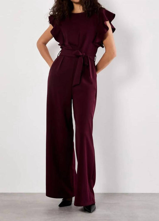 Apricot - Ruffle Sleeve Jumpsuit
