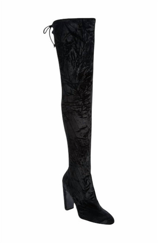Stuart Weitzman - Womne's Vidaland Stretch Crushed Velvet Otk Boots