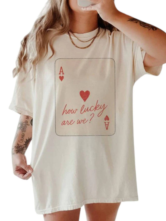 Wknder - How Lucky Are We Ace Heart Graphic Tee
