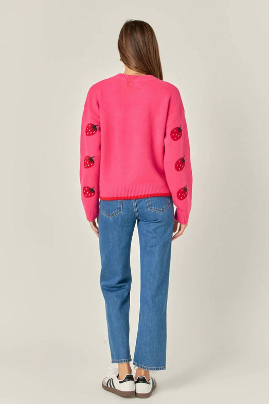 2.7 August Apparel - Strawberry Knit Sweater