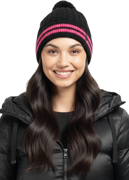 Haute Shore - Cabin Cable Beanie With Removable Pom