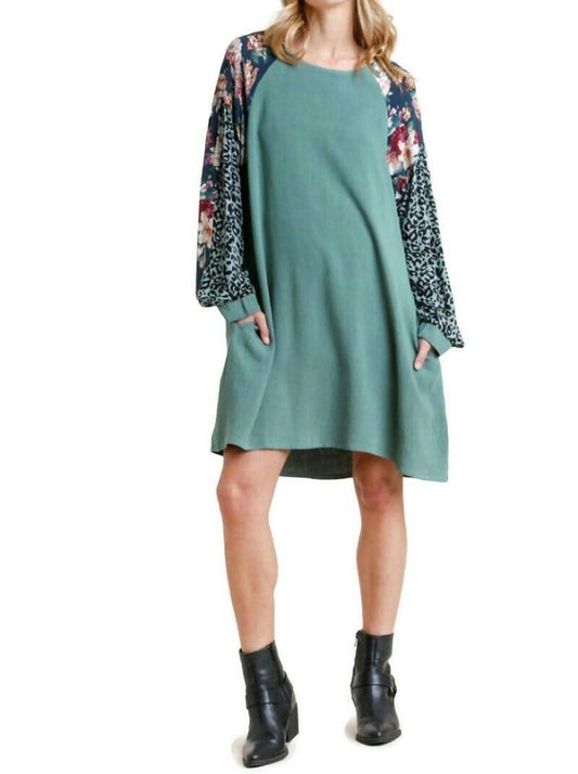 Umgee - Floral & Animal Pocket Dress