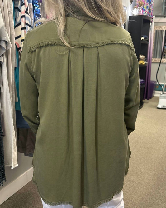 Multiples - Fringe Button Down Shirt