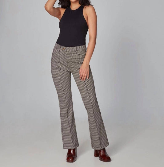 Lola Jeans - Jersey Houndstooth High-rise Flare Jacquard Pants