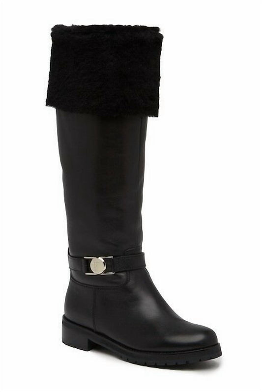Versace - Women's Fox Fur Foldover Leather Boots
