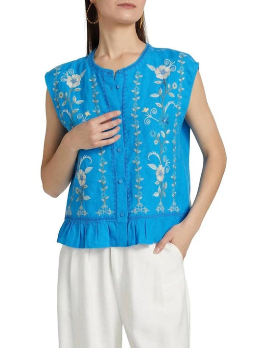 Johnny Was - JAANVI PEPLUM CAP SLEEVE BLOUSE