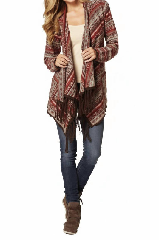 Elan - Boho Chic Open-front Cardigan