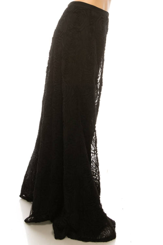 Adrianna Papell - High Waisted Rosette A-Line Skirt