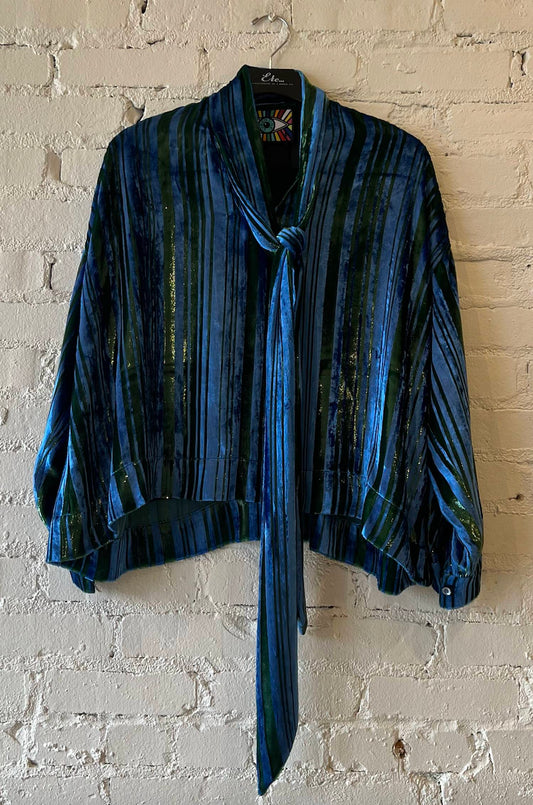 Libertine - Women's Lines Velvet Tie Blouse