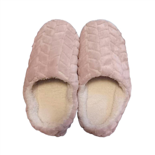Isotoner - Chevron Fur Hoodback Slippers