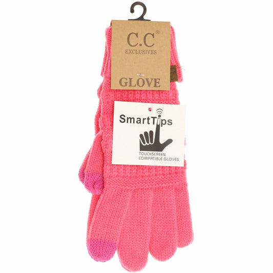 C.C Beanie - Women's Solid Cable Knit Gloves