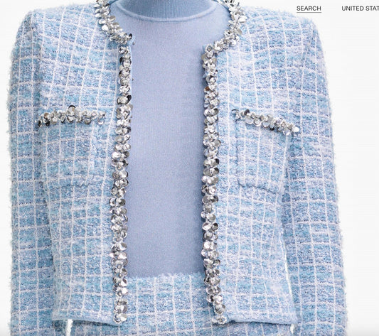 Self-Portrait - Check Knit Cardigan