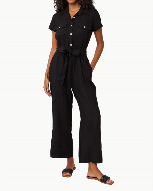 Bella Dahl - Pocket Seamed Short Sleeve Jumpsuit