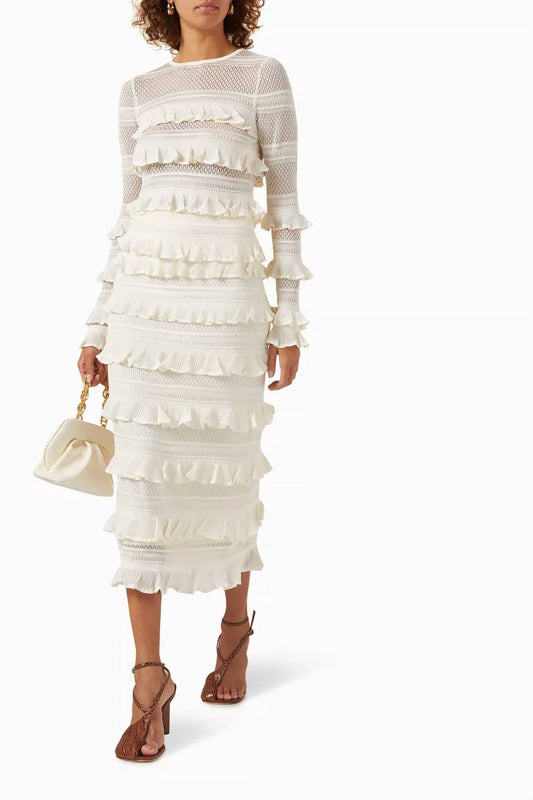 Zimmermann - Wonderland Frill Midi Skirt