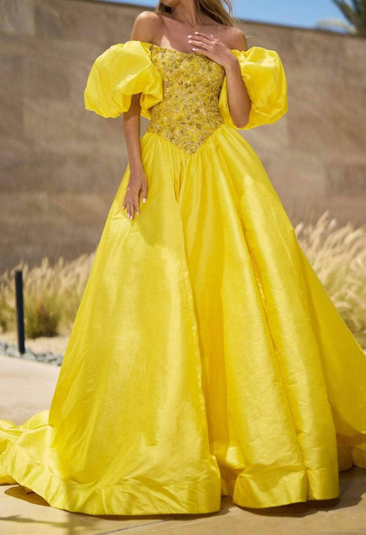 Sherri Hill - Off Shoulder Beaded Ball Gown