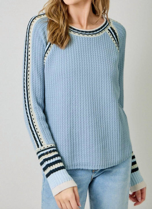 Mystree - Raglan Sleeve Trim Detail Sweater