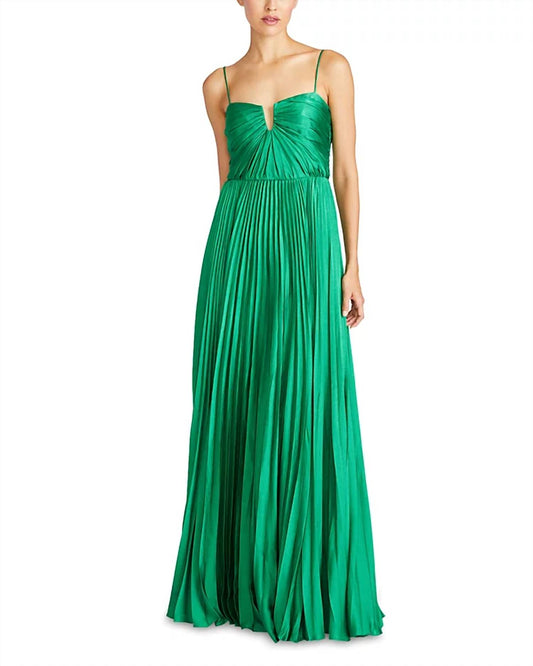Monique Lhuillier - Helena Pleated Satin Gown