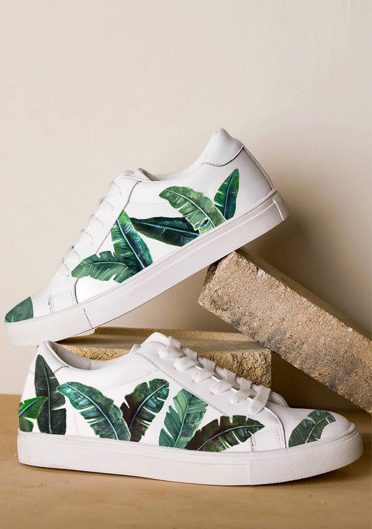 WOMEN'S GREEN PALM SNEAKERS