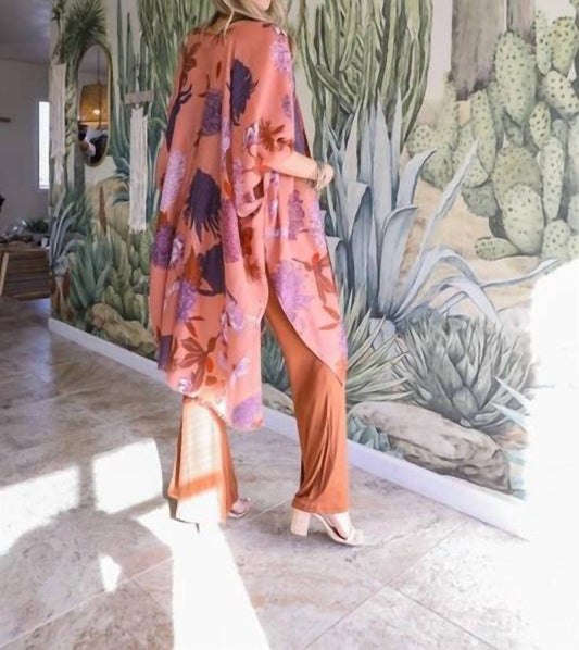 Leto - Floral Motif Boho Festival Cover Up Kimono