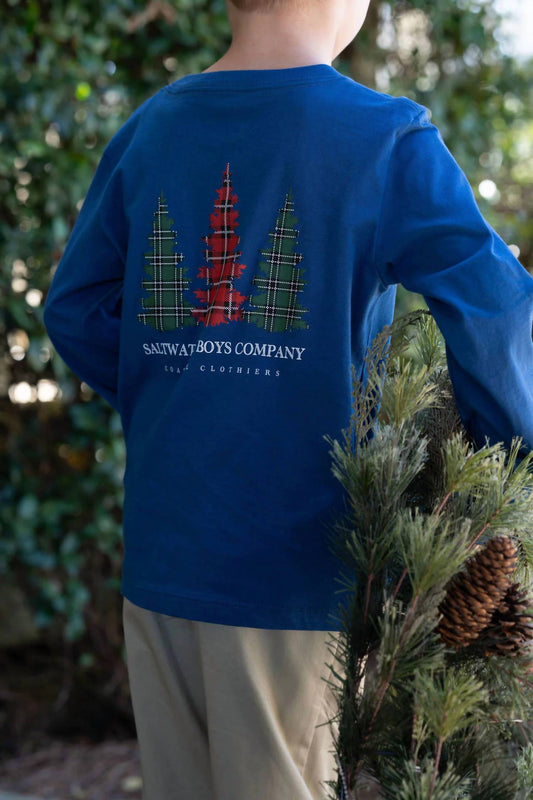 Saltwater Boys Co. - Kids Plaid Christmas Trees Top