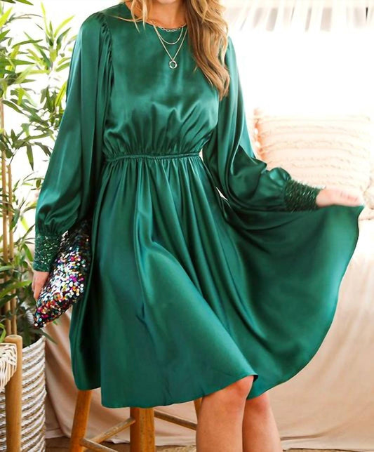 Vine & Love - Sequin Swing Satin Dress