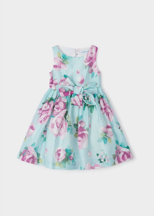 Mayoral - Kid's Linen Floral Printed Dress