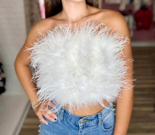 Buddylove - Fancy Strapless Feather Top