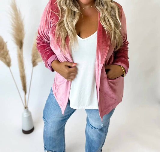 Blakeley - Velvet Blazer With Buttons