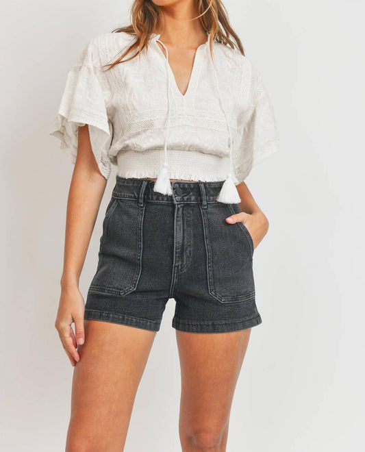 HIGH RISE UTILITY CARGO SHORTS