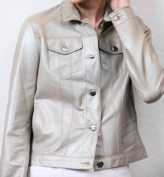 Jakett - Alexa Metallic Leather Jacket