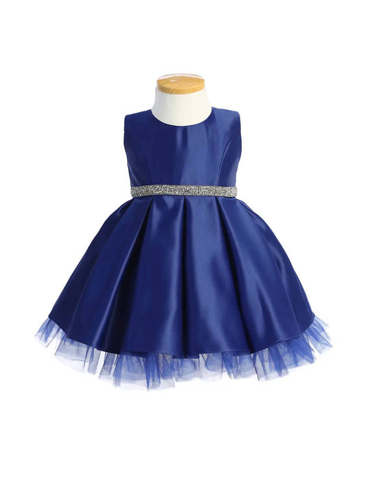 Sweet Kids - Girl's Pleated Satin Special Occasion Dress