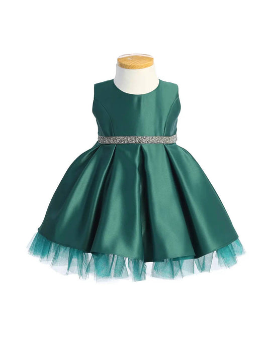 Sweet Kids - Girl's Pleated Satin Special Occasion Dress