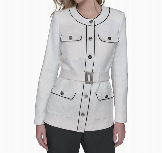 Karl Lagerfeld - Belted Tweed Jacket