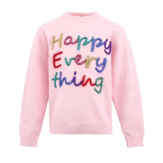 Lola + The Boys - Girl's Happy Everything Tinsel Sweater