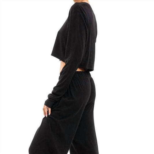 Eterne - Long Sleeve Cropped Rib T-shirt