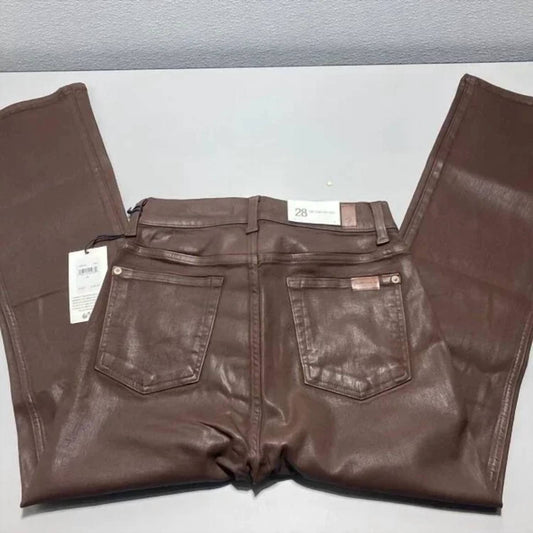 7 For All Mankind - Women's High Waist Slim Kick Waxed Jean