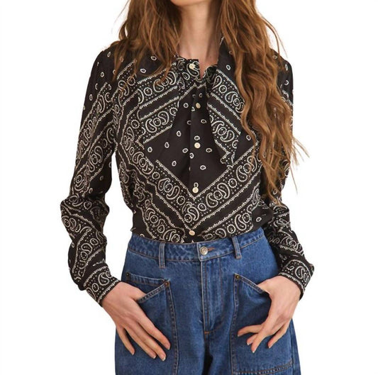 Hunter Bell - Bandana Print Button Down Long Sleeve Top
