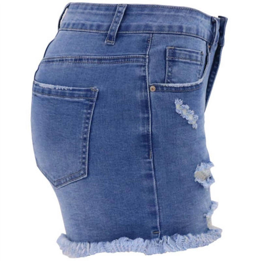 Rosa Clothing - Women's Classic Ripped Denim Shorts