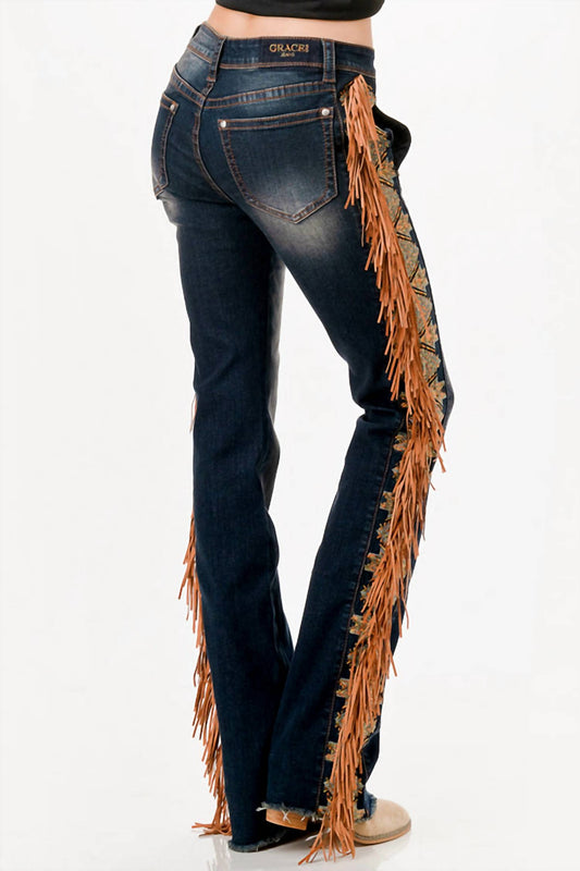 Grace In La - Girls Aztec fringe jeans