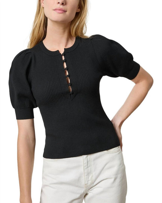 Lilla P - Elbow Sleeve Henley Sweater