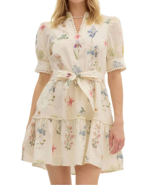 Entro - Deadra Floral Puff Sleeve Dress