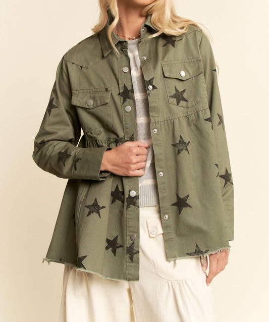 Davi & Dani - Star Printed Baby Doll Shacket